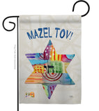 Mazel Tov Star - Hanukkah Winter Vertical Impressions Decorative Flags HG114132 Made In USA