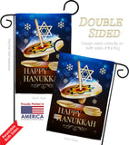 Happy Hanukkah Dreidel - Hanukkah Winter Vertical Impressions Decorative Flags HG114174 Made In USA