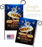 Happy Hanukkah Dreidel - Hanukkah Winter Vertical Impressions Decorative Flags HG114174 Made In USA