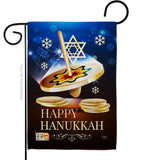 Happy Hanukkah Dreidel - Hanukkah Winter Vertical Impressions Decorative Flags HG114174 Made In USA