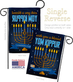 Blessed Yom Kippur - Hanukkah Winter Vertical Impressions Decorative Flags HG114226 Made In USA