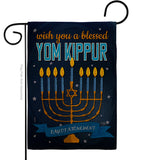 Blessed Yom Kippur - Hanukkah Winter Vertical Impressions Decorative Flags HG114226 Made In USA