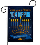 Blessed Yom Kippur - Hanukkah Winter Vertical Impressions Decorative Flags HG114226 Made In USA