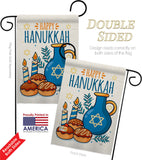 Hanukkah Sufganiyot - Hanukkah Winter Vertical Impressions Decorative Flags HG114240 Made In USA