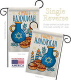 Hanukkah Sufganiyot - Hanukkah Winter Vertical Impressions Decorative Flags HG114240 Made In USA