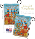 Hanukkah Feast - Hanukkah Winter Vertical Impressions Decorative Flags HG120278 Made In USA