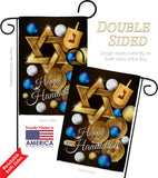 Happy Hanukkah - Hanukkah Winter Vertical Impressions Decorative Flags HG137063 Made In USA