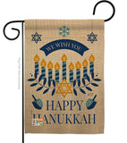 Wish You Happy Hanukkah - Hanukkah Winter Vertical Impressions Decorative Flags HG137129 Made In USA