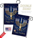 Happy Hanukkah - Hanukkah Winter Vertical Impressions Decorative Flags HG137324 Made In USA