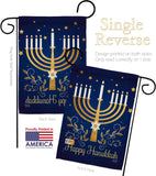 Happy Hanukkah - Hanukkah Winter Vertical Impressions Decorative Flags HG137324 Made In USA