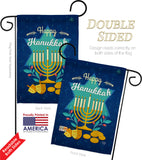 Happy Hanukkah - Hanukkah Winter Vertical Impressions Decorative Flags HG191061 Made In USA