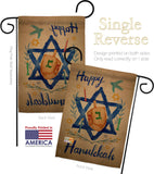 Happy Hanukkah - Hanukkah Winter Vertical Impressions Decorative Flags HG191077 Made In USA