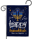 Happy Hanukkah - Hanukkah Winter Vertical Impressions Decorative Flags HG192314 Made In USA