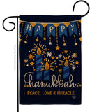 Peace Love Happiness - Hanukkah Winter Vertical Impressions Decorative Flags HG192315 Made In USA