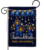 Peace Love Happiness - Hanukkah Winter Vertical Impressions Decorative Flags HG192315 Made In USA