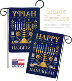 Happy Hanukkah - Hanukkah Winter Vertical Impressions Decorative Flags HG192317 Made In USA