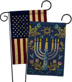 Lighting Hanukkah - Hanukkah Winter Vertical Impressions Decorative Flags HG190184 Made In USA