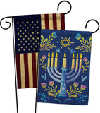 Lighting Hanukkah - Hanukkah Winter Vertical Impressions Decorative Flags HG190184 Made In USA