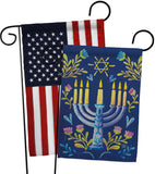Lighting Hanukkah - Hanukkah Winter Vertical Impressions Decorative Flags HG190184 Made In USA