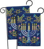 Lighting Hanukkah - Hanukkah Winter Vertical Impressions Decorative Flags HG190184 Made In USA