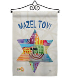 Mazel Tov Star - Hanukkah Winter Vertical Impressions Decorative Flags HG114132 Made In USA