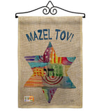 Mazel Tov Star - Hanukkah Winter Vertical Impressions Decorative Flags HG114132 Made In USA