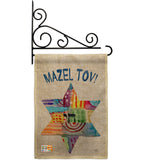 Mazel Tov Star - Hanukkah Winter Vertical Impressions Decorative Flags HG114132 Made In USA