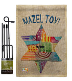 Mazel Tov Star - Hanukkah Winter Vertical Impressions Decorative Flags HG114132 Made In USA