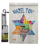 Mazel Tov Star - Hanukkah Winter Vertical Impressions Decorative Flags HG114132 Made In USA