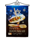 Happy Hanukkah Dreidel - Hanukkah Winter Vertical Impressions Decorative Flags HG114174 Made In USA