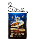 Happy Hanukkah Dreidel - Hanukkah Winter Vertical Impressions Decorative Flags HG114174 Made In USA