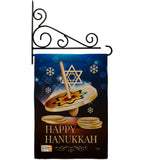 Happy Hanukkah Dreidel - Hanukkah Winter Vertical Impressions Decorative Flags HG114174 Made In USA