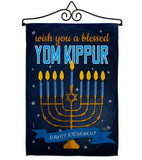 Blessed Yom Kippur - Hanukkah Winter Vertical Impressions Decorative Flags HG114226 Made In USA