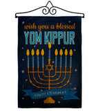 Blessed Yom Kippur - Hanukkah Winter Vertical Impressions Decorative Flags HG114226 Made In USA