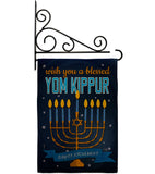 Blessed Yom Kippur - Hanukkah Winter Vertical Impressions Decorative Flags HG114226 Made In USA