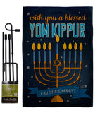 Blessed Yom Kippur - Hanukkah Winter Vertical Impressions Decorative Flags HG114226 Made In USA