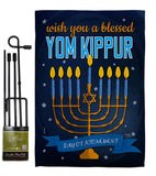 Blessed Yom Kippur - Hanukkah Winter Vertical Impressions Decorative Flags HG114226 Made In USA