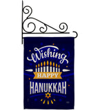 Wish Happy Hanukkah - Hanukkah Winter Vertical Impressions Decorative Flags HG114239 Made In USA