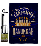 Wish Happy Hanukkah - Hanukkah Winter Vertical Impressions Decorative Flags HG114239 Made In USA