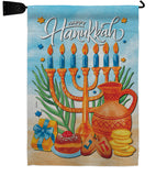 Hanukkah Feast - Hanukkah Winter Vertical Impressions Decorative Flags HG120278 Made In USA