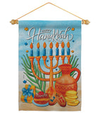 Hanukkah Feast - Hanukkah Winter Vertical Impressions Decorative Flags HG120278 Made In USA