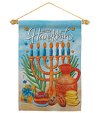 Hanukkah Feast - Hanukkah Winter Vertical Impressions Decorative Flags HG120278 Made In USA