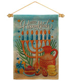 Hanukkah Feast - Hanukkah Winter Vertical Impressions Decorative Flags HG120278 Made In USA