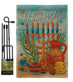 Hanukkah Feast - Hanukkah Winter Vertical Impressions Decorative Flags HG120278 Made In USA