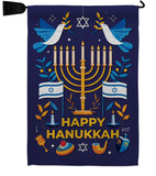 Hanukkah Bless - Hanukkah Winter Vertical Impressions Decorative Flags HG130425 Made In USA