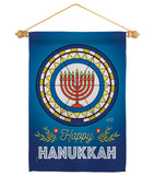 Celebratory Hanukkah - Hanukkah Winter Vertical Impressions Decorative Flags HG130430 Made In USA