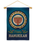 Celebratory Hanukkah - Hanukkah Winter Vertical Impressions Decorative Flags HG130430 Made In USA