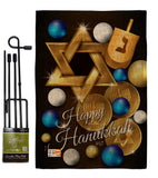 Happy Hanukkah - Hanukkah Winter Vertical Impressions Decorative Flags HG137063 Made In USA