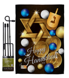 Happy Hanukkah - Hanukkah Winter Vertical Impressions Decorative Flags HG137063 Made In USA