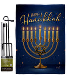 Happy Hanukkah - Hanukkah Winter Vertical Impressions Decorative Flags HG137329 Made In USA